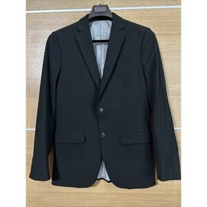 J Ferrar Men's sz 38L Slim Fit Single Breasted Blazer Black Poly Blend Classic